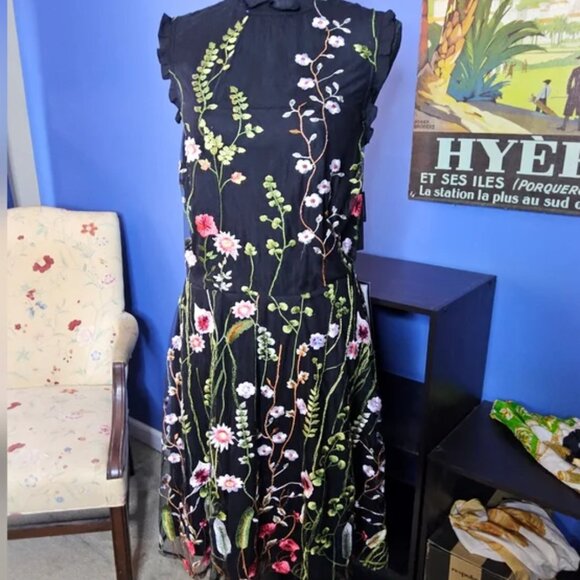 CITY STUDIO Created for Macy's Floral-Embroidered Fit & Flare Dress(B7) - Picture 2 of 8